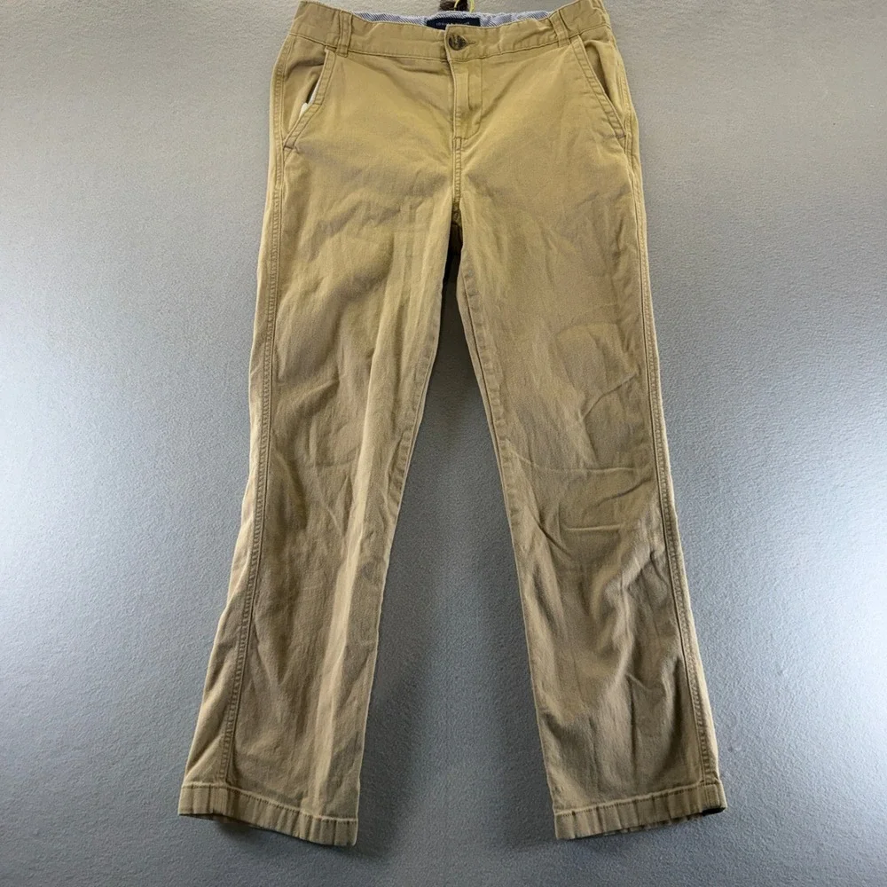 Tommy Hilfiger Boys Khaki Chino Pants Tan Straight Leg Size 20 School Uniform